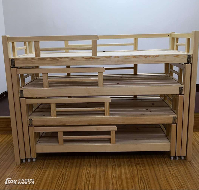 批发广西来宾幼儿家具厂 幼儿实木床铺组合叠叠床幼教设备