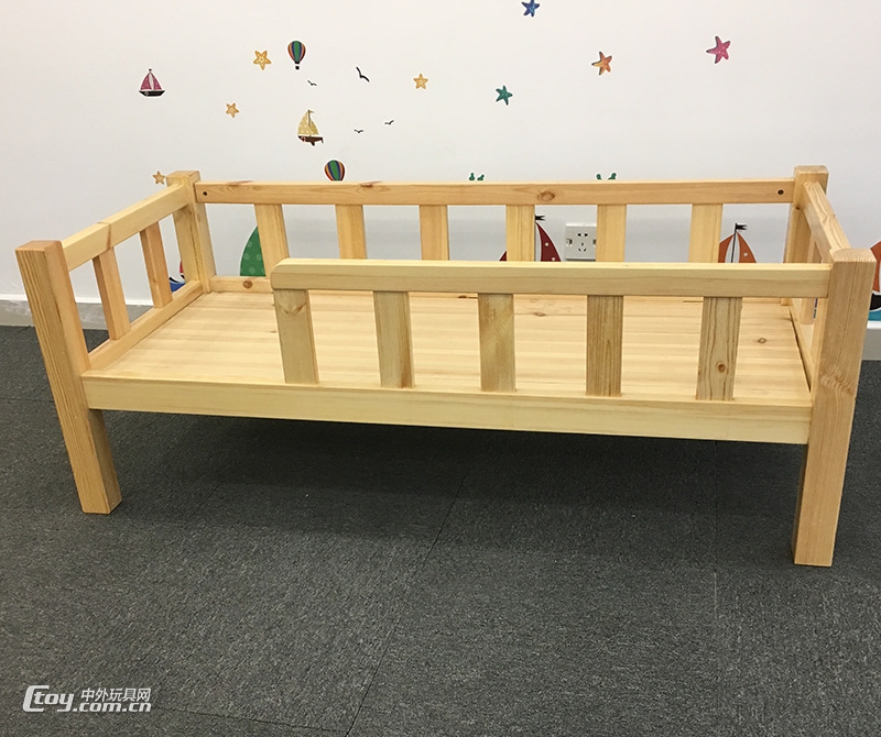 批发来宾幼儿园加厚实木儿童床 幼儿木板午睡床可定做