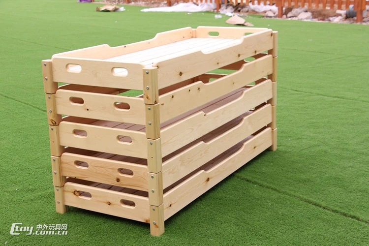 广西幼儿园儿童实木加厚叠叠床 早教托管午睡木质小床厂家直销
