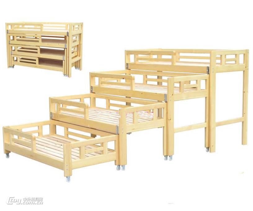 崇左厂家直销幼儿园专用上下双层儿童木质床 大风车幼教家具