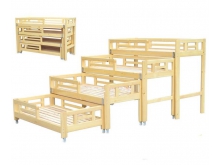 崇左厂家直销幼儿园专用上下双层儿童木质床 大风车幼教家具