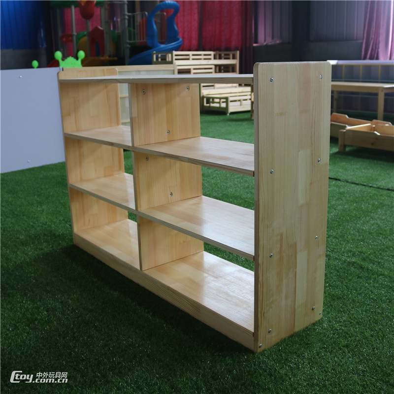 广西贺州可定做幼儿园收纳置物玩具柜 实木组合柜 木质书包柜