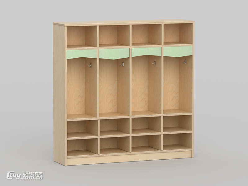 贵港幼儿园专用木质书包柜玩具柜鞋架 大风车配套家具可定做