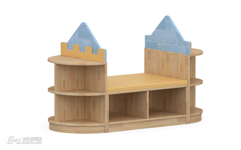 来宾厂家供应幼儿园实木多格玩具柜书包柜 大风车幼教家具