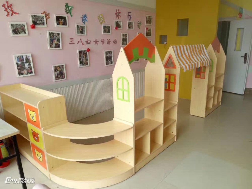 南宁幼儿园松木家具 早教中心多格木质区角组合柜家具