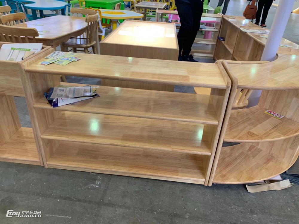 桂林批发早教培训机构专用 幼儿园木质区角组合柜书架鞋柜