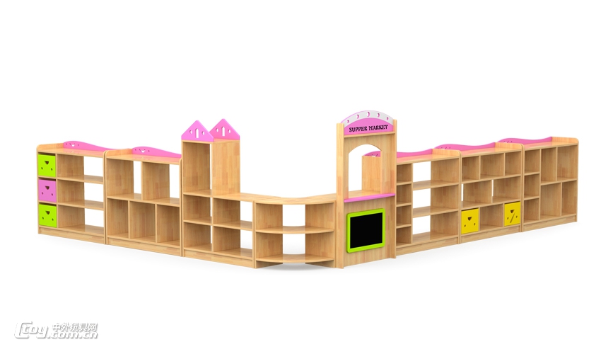厂家直销桂林木质儿童区角组合柜 收纳整理储物玩具柜