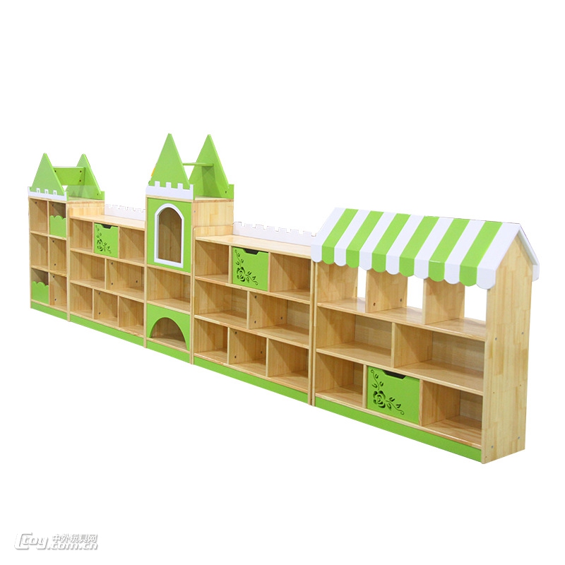 来宾供应加厚木质区角组合玩具柜 儿童午睡床配套家具