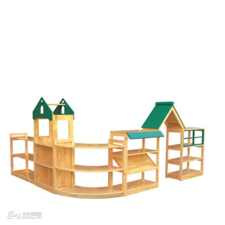 来宾供应加厚木质区角组合玩具柜 儿童午睡床配套家具