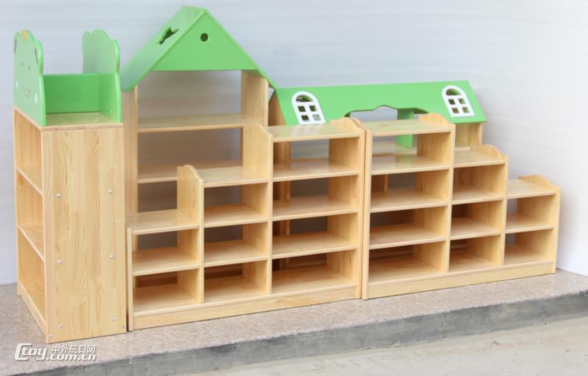 柳州可定做幼儿家具 松木收纳整理玩具柜木质区角组合柜