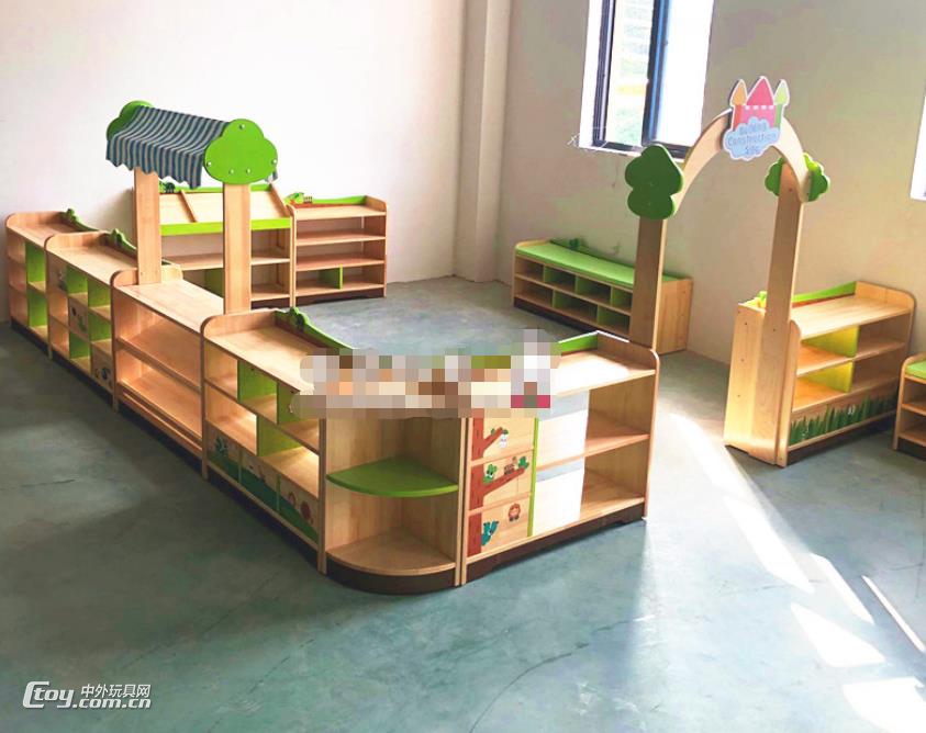 大风车幼教玩具 可定制广西柳州幼儿园木质区角组合柜