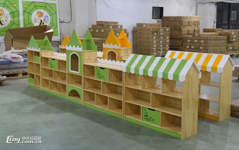 大风车幼教玩具 可定制广西柳州幼儿园木质区角组合柜