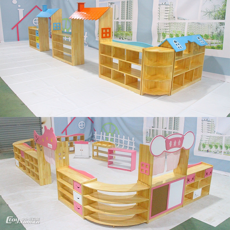 广西南宁幼儿园区角组合柜玩具柜厂家实木家具厂 (26)