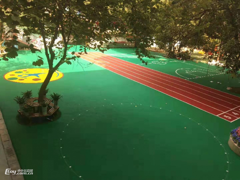 广西南宁塑胶跑道地板 批发生产户外彩虹地垫