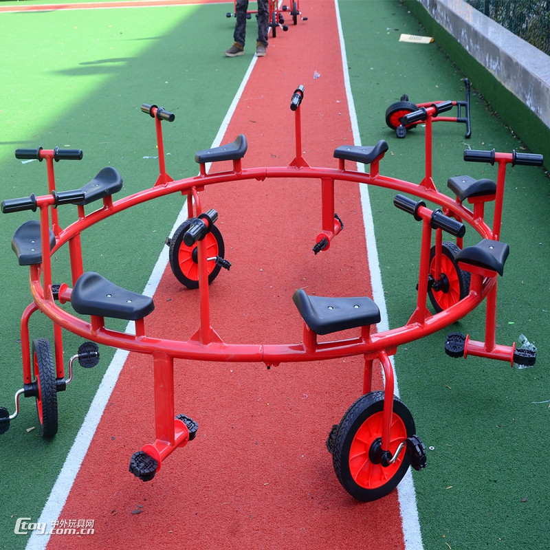 南宁儿童钢管三轮脚踏车 双人多人自行车 幼儿早教玩具