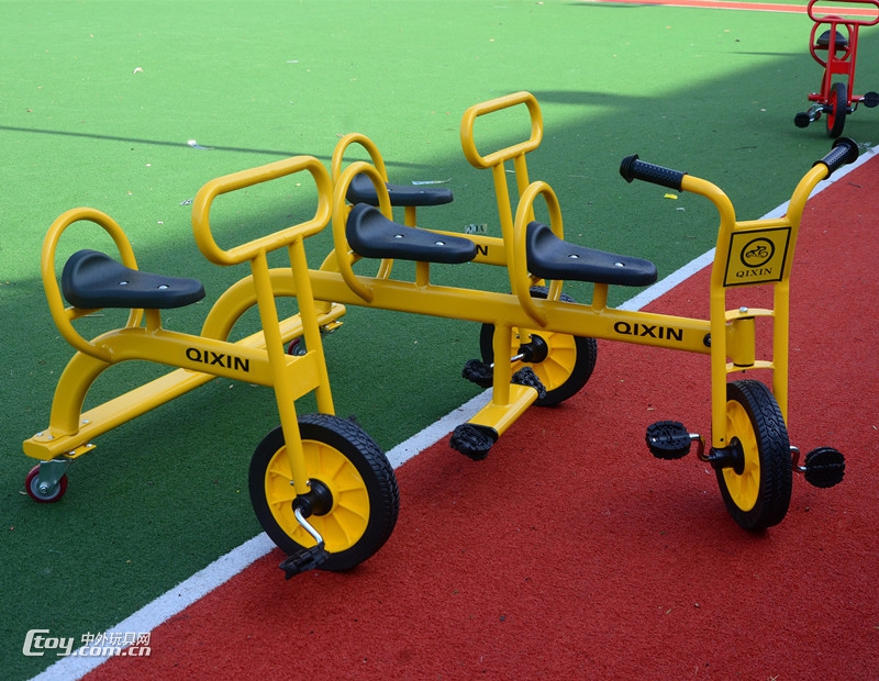 南宁可定做幼教专用儿童黄色三轮脚踏车 小孩儿户外玩具车