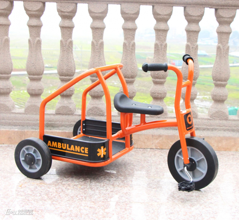 广西幼儿园户外玩具脚踏双人三轮车 幼教专用设备