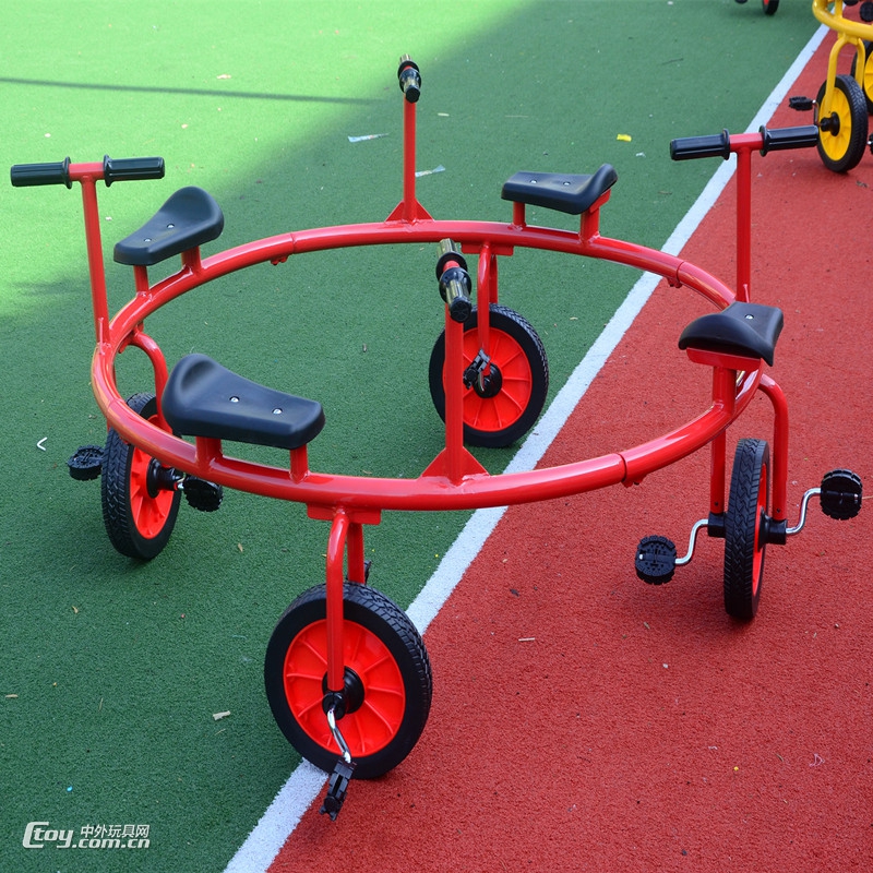 定制柳州户外游乐童车 儿童双人三人脚踏车玩具