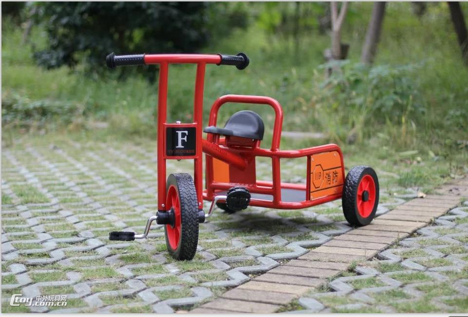 广西新款户外童车双人三轮车玩具 幼教儿童脚踏车设备