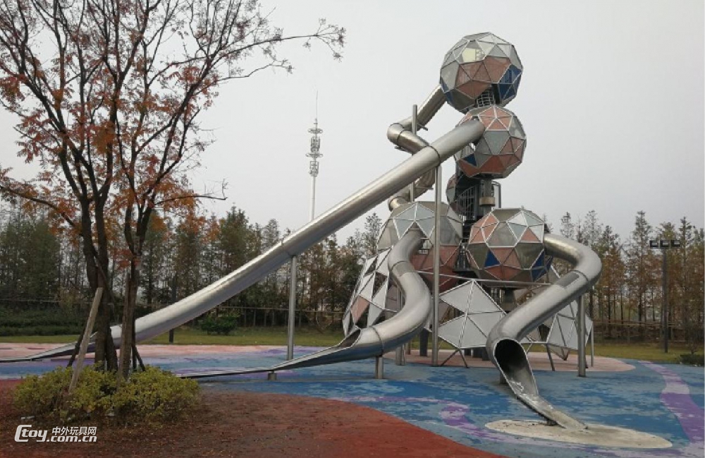 广西贵港生产大型户外儿童组合螺旋不锈钢滑梯可定做