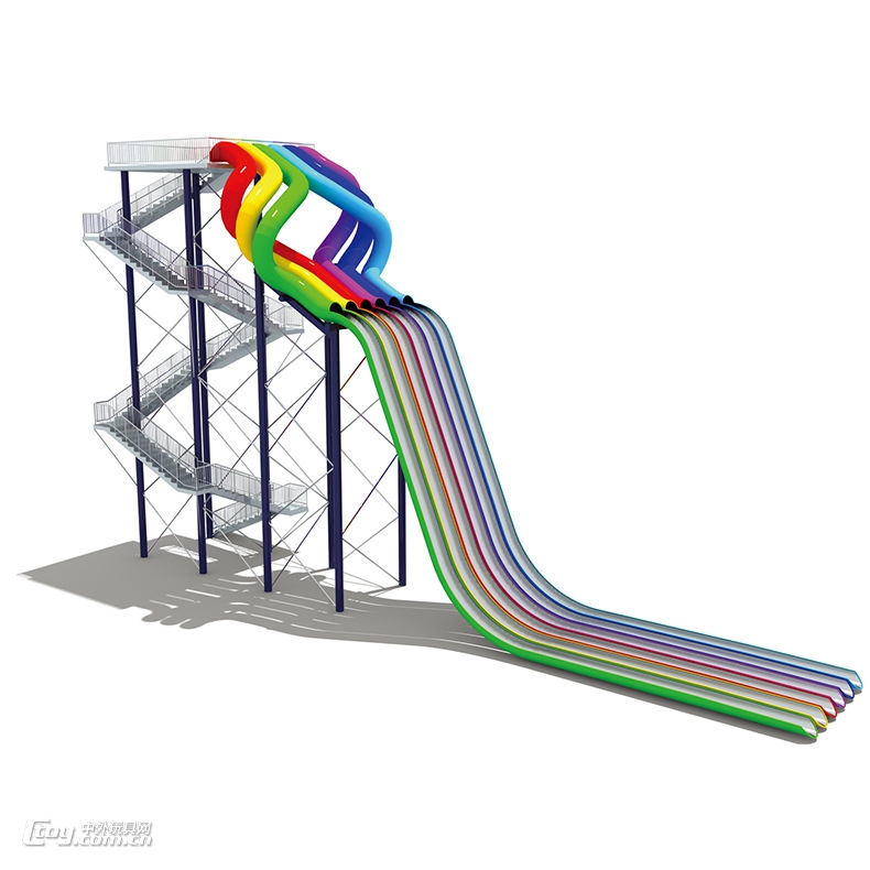 大风车游乐厂定制 北海儿童户外拓展大型组合不锈钢滑梯设备