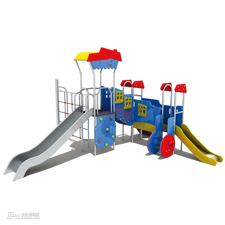供应梧州儿童游乐场大型组合不锈钢滑梯 幼儿体能拓展定做