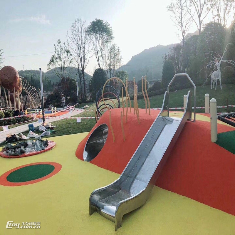 广西梧州农庄山庄幼儿组合攀爬玩具不锈钢组合滑梯游乐设备