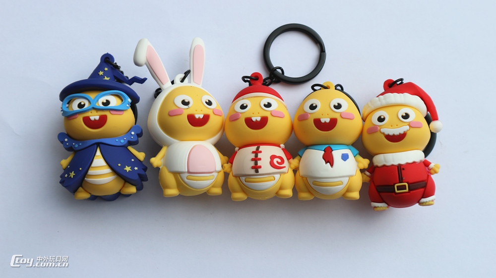 pvc3d公仔钥匙挂件定制 卡通立体公仔定做 硅胶礼品钥匙扣