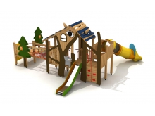 幼儿园户外大型木质组合滑梯玩具儿童木制攀爬体能训练游乐设备