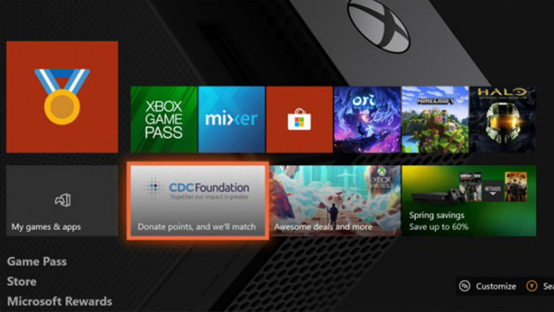微软宣布Xbox玩家可以通过玩游戏为美CDC捐款