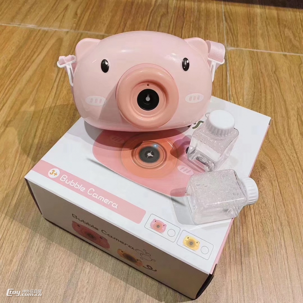 厂家直销网红儿童小猪吹泡泡机相机电动自动吹泡泡相机玩具