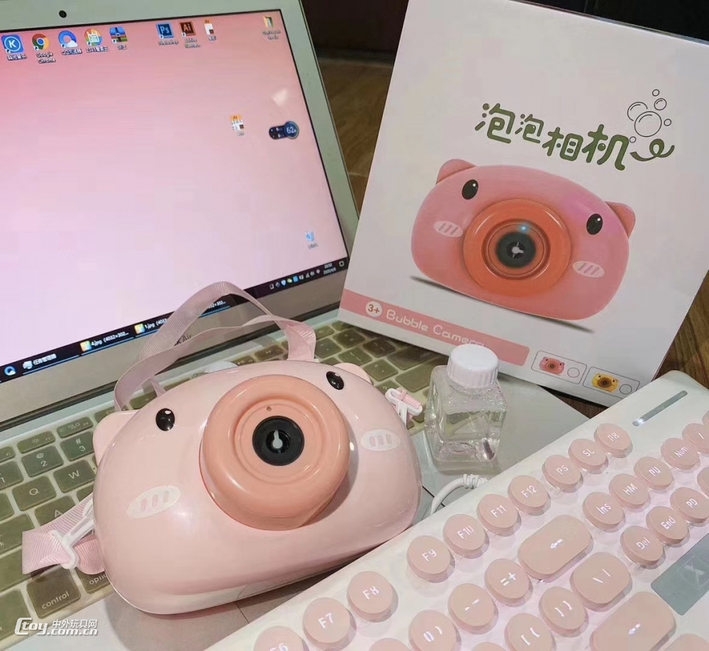 厂家直销网红儿童小猪吹泡泡机相机电动自动吹泡泡相机玩具