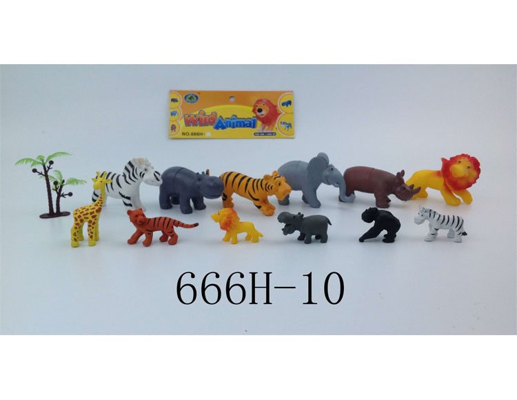 搪胶仿真动物模型PVC袋装666H-10