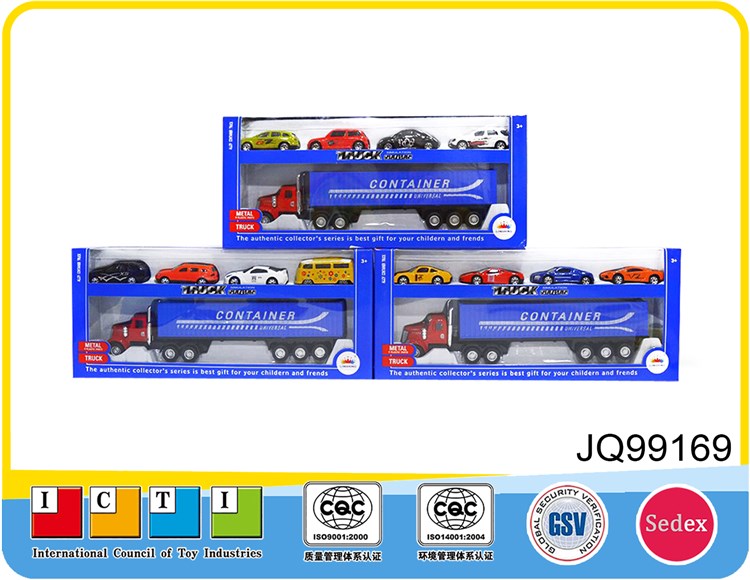 合金美式拖头货柜车（带12只）JQ99169
