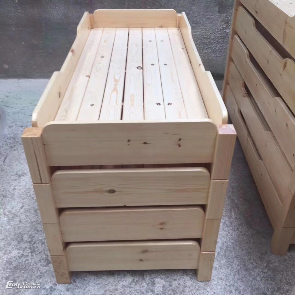 幼儿园木质小床～成都幼儿园木制床～幼儿实木重叠床