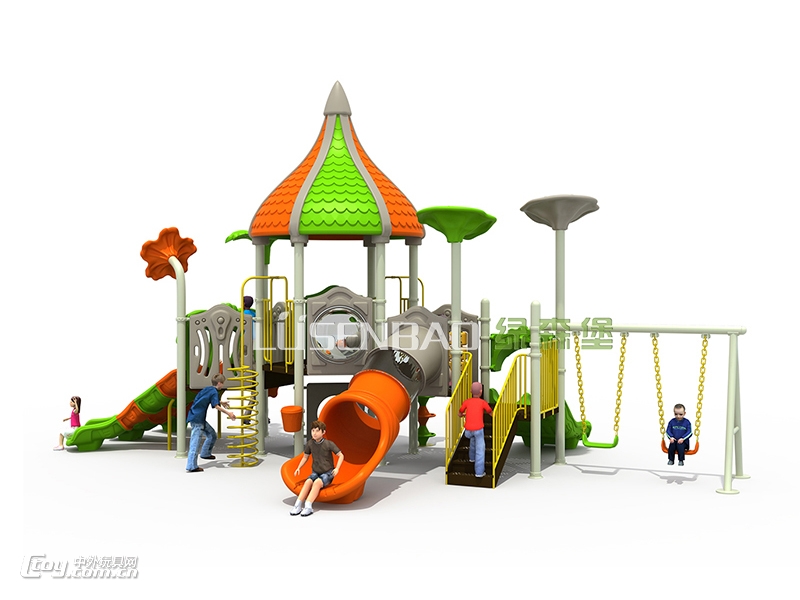幼儿园滑梯,塑料滑梯,儿童游乐设备,热带雨林-绿森堡厂家直销