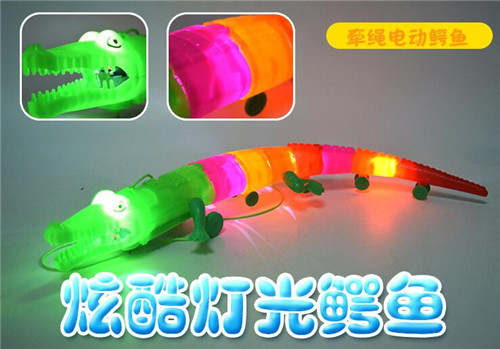 新奇特产品专业生产加工厂新款发光带音乐鳄鱼玩具