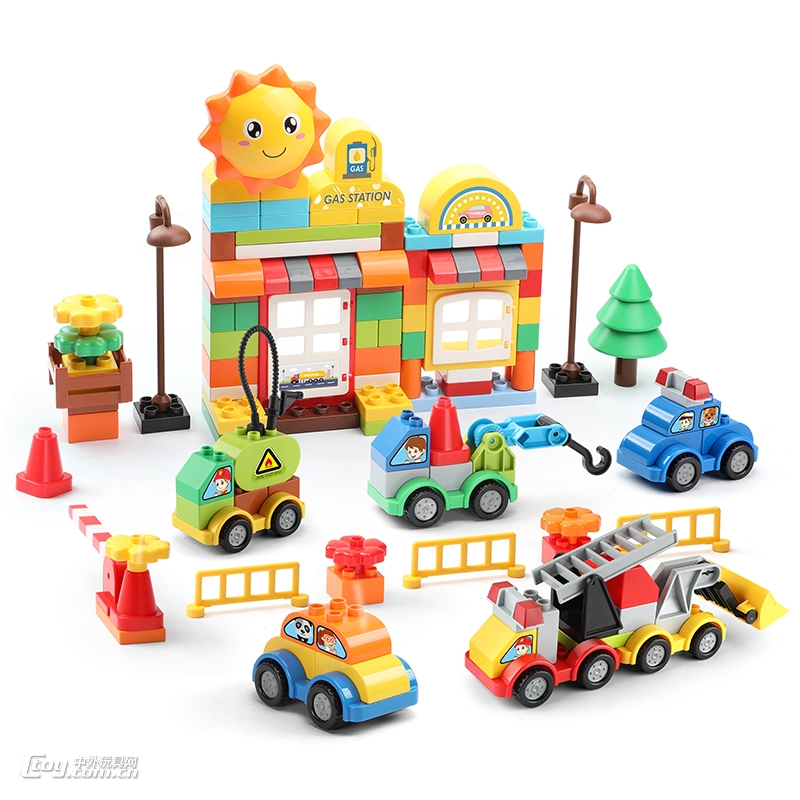 Feelo/费乐大颗粒积木街景玩具工程车系列1615-1