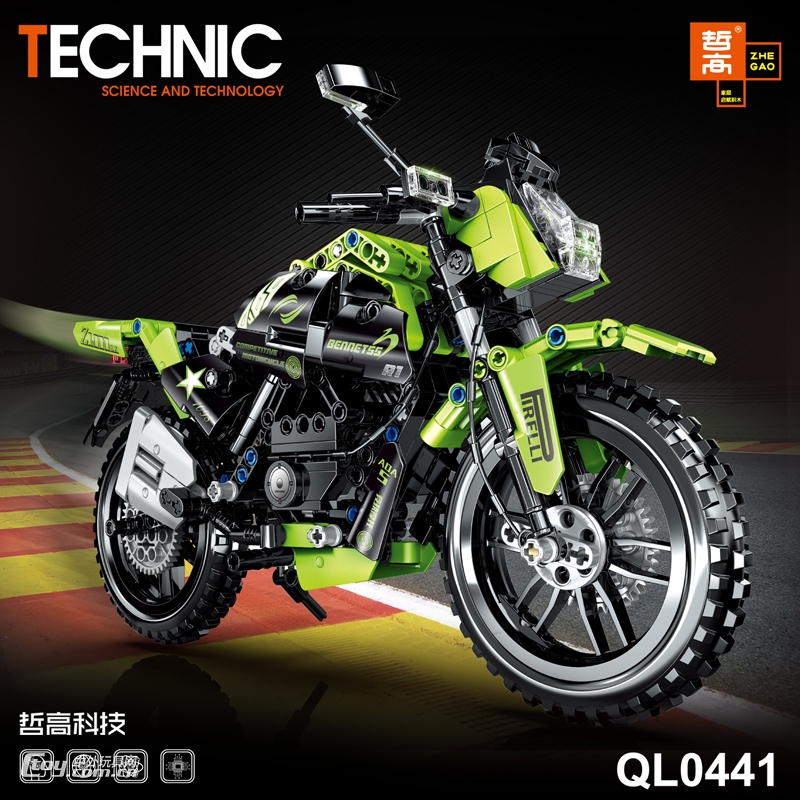 哲高QL0441科技系列竞技摩托拼装积木518PCS