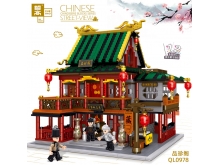 哲高街景系列中国风建筑品真阁拼装小颗粒积木模型QL0978