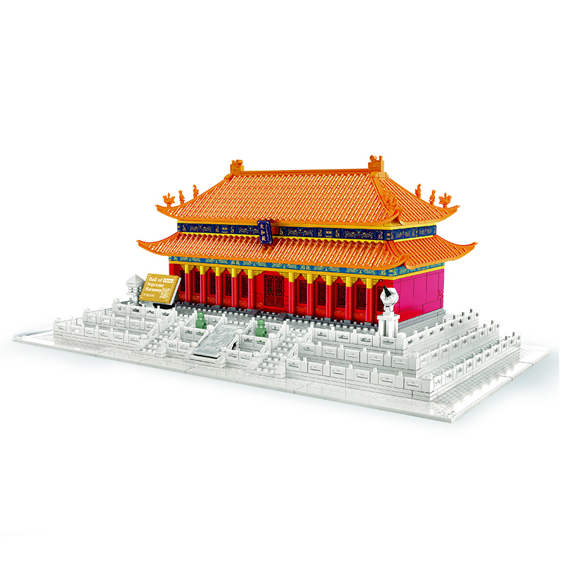 6221北京故宫太和殿862颗粒拼装积木模型