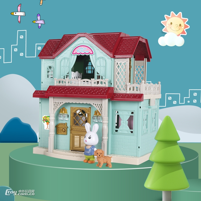 顺锋隆过家家城堡玩具小兔豪华别墅女孩系列玩具16889