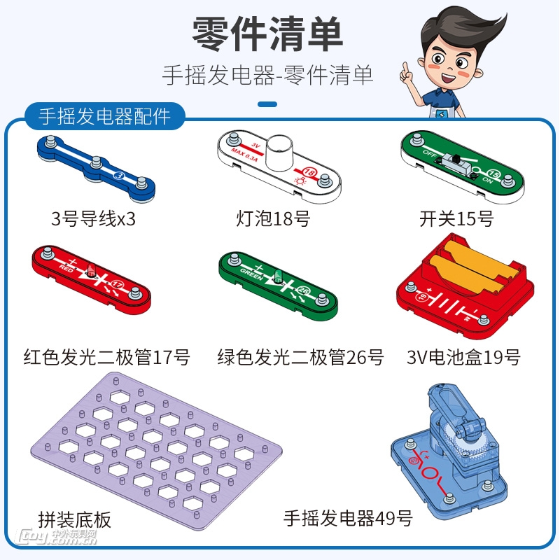 电学小子5002科学风暴实验室手摇发电STEAM科教套装玩具