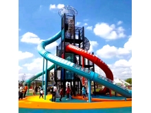 户外大型不锈钢滑梯定制组合木质爬网小区室外儿童乐园游乐场设备
