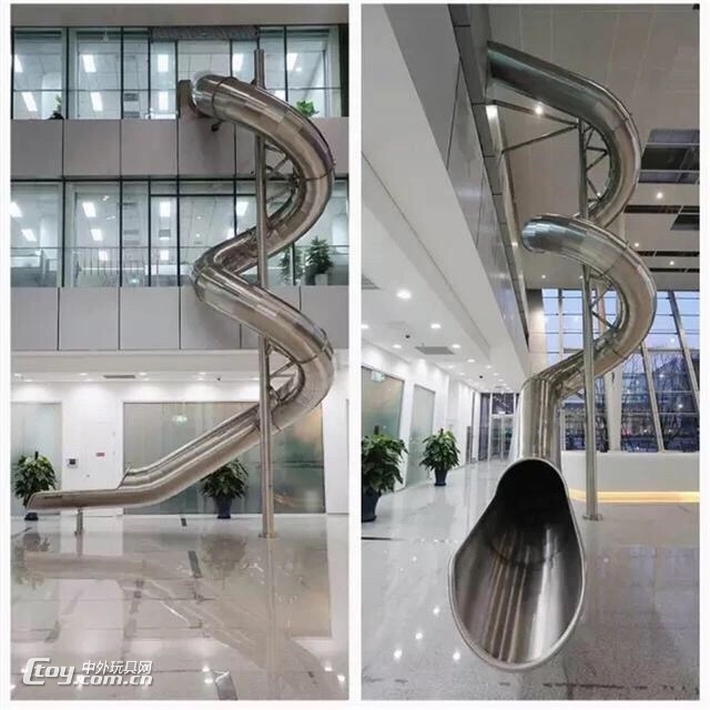 不锈钢滑梯加工厂是怎么制作商场大型旋转滑梯的？