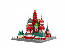 俄罗莫斯科圣瓦西里大教堂6213颗粒拼装积木模型