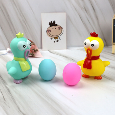 创意炫彩鸡蛋搪胶捏捏叫戏水玩具