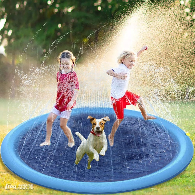 厂家定制PVC宠物喷水垫戏水垫儿童户外喷水池草坪游戏垫加厚