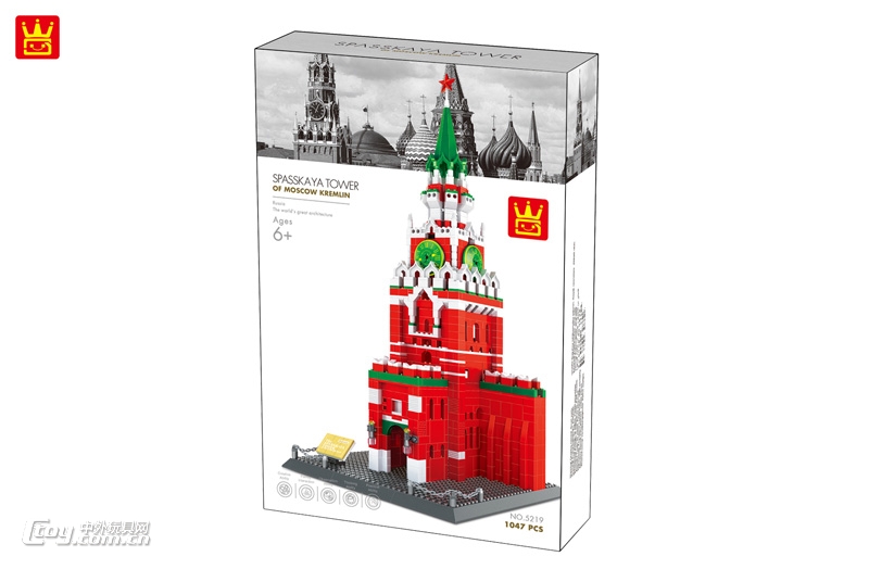 5219俄罗斯莫斯科克里姆林宫钟楼 1047颗粒积木模型