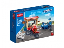 警察系列积木模型警用三轮摩托车DL-10004